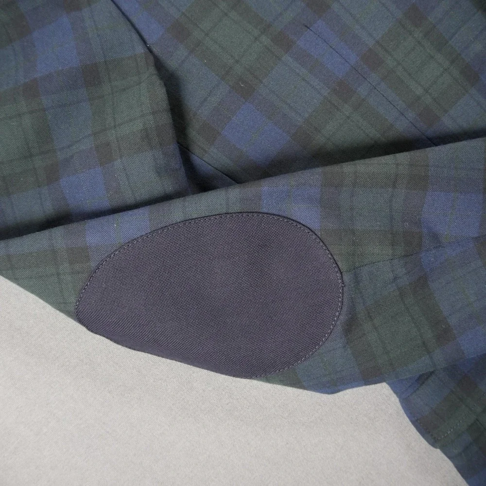 Watch Tartan Plaid Ivy League Elbo Patch El Ganso Mens Blazer US 38 Euro 48